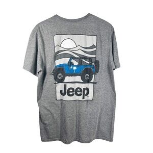 JEEP Jedco Graphic T-Shirt Grey with Jeep Size Large